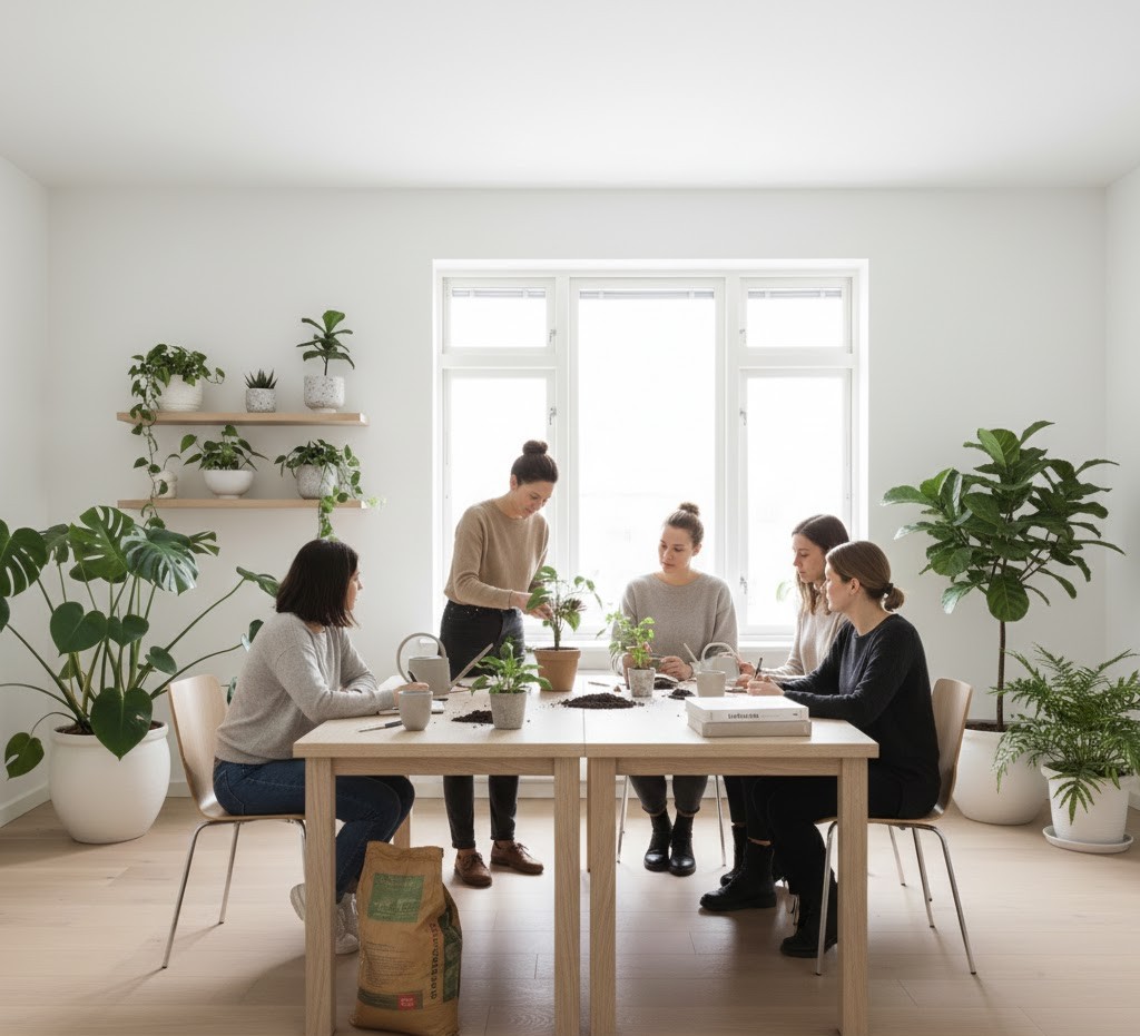 Plant care workshop in progress